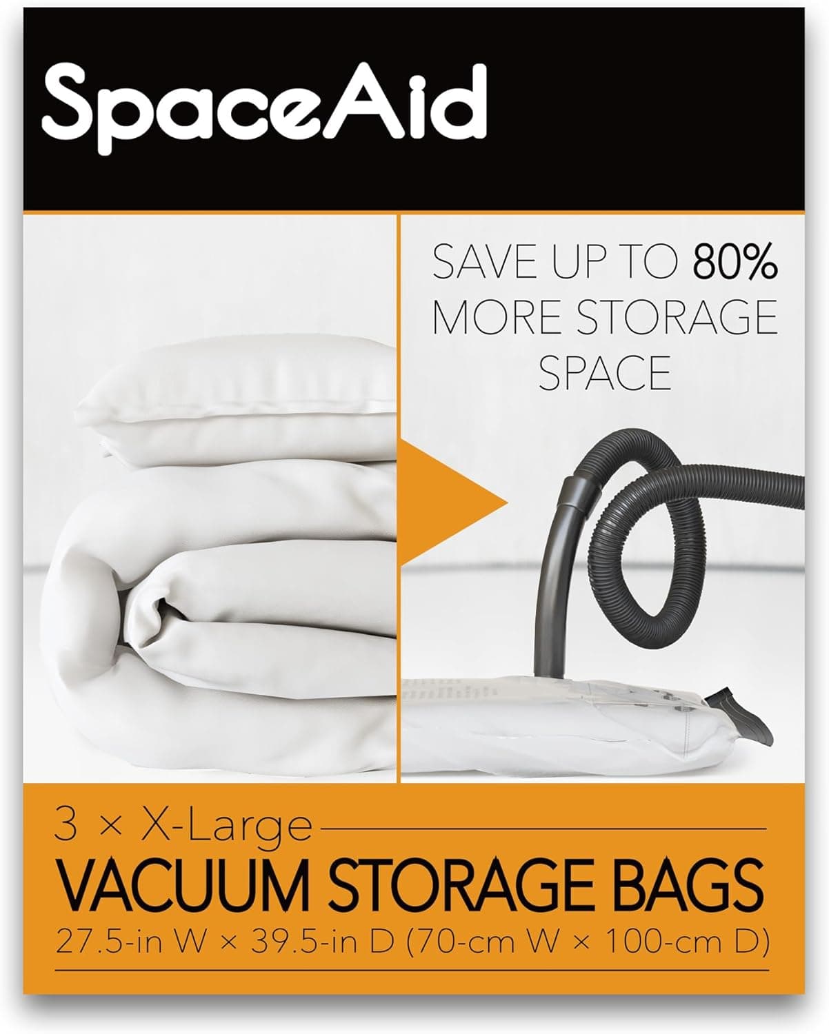 SpaceAid Jumbo Vacuum Storage Bags 3-pack 🧳
