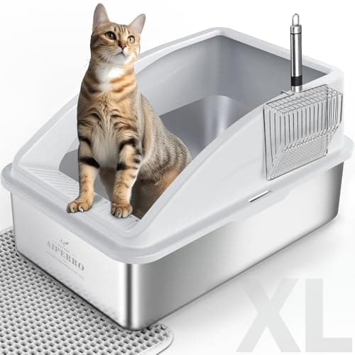Stainless Steel XL Enclosed Cat Litter Box 🐱