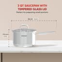Thumbnail 1 de SUNHOUSE 3-Quart Stainless Steel Saucepan with Lid 🍳