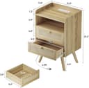 Thumbnail 2 de SUPERJARE 2 Drawer Night Stand 25.2" with Charger 🛏️