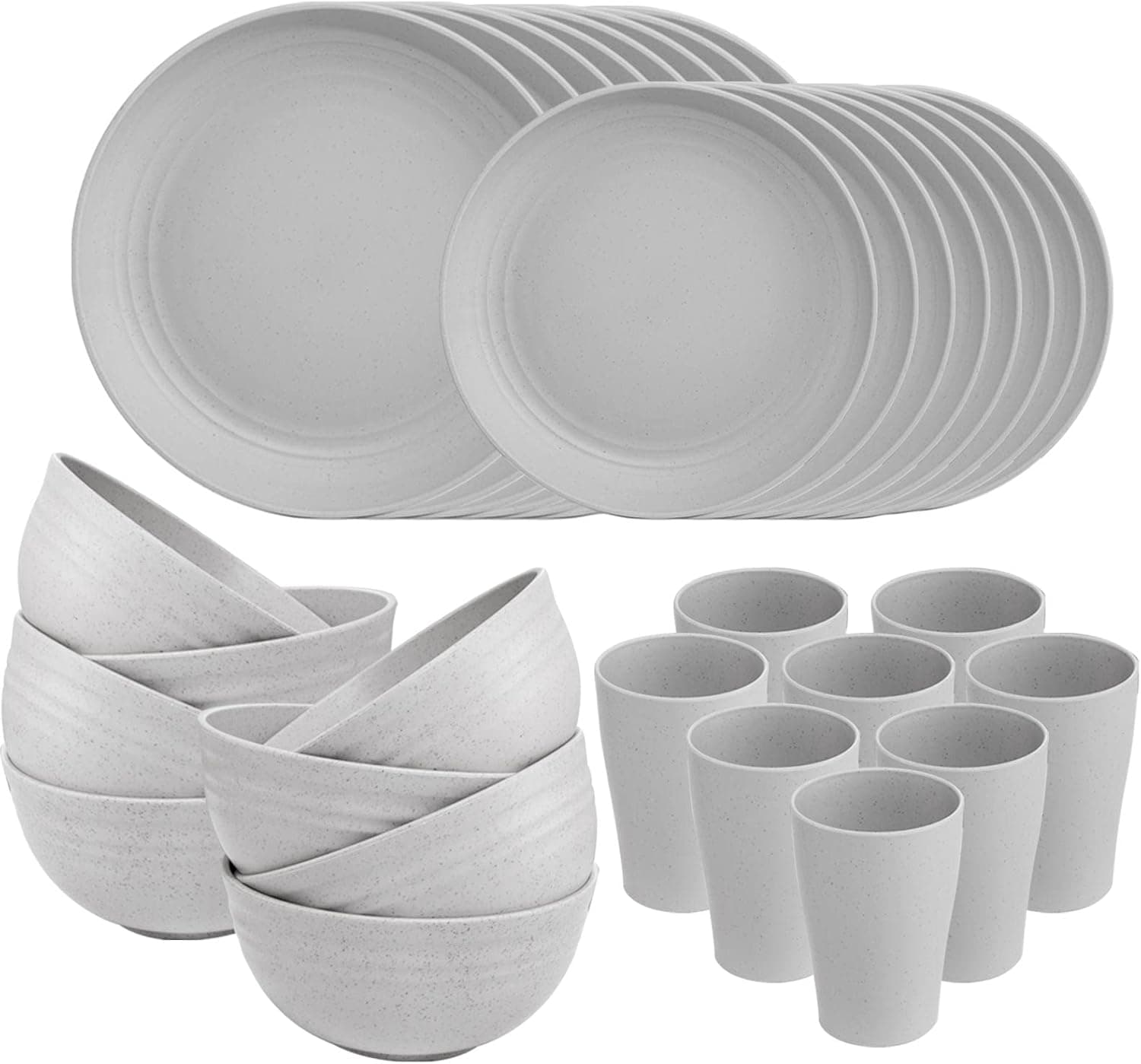 Supernal 32pcs Wheat Straw Dinnerware Set for 8 🍽️