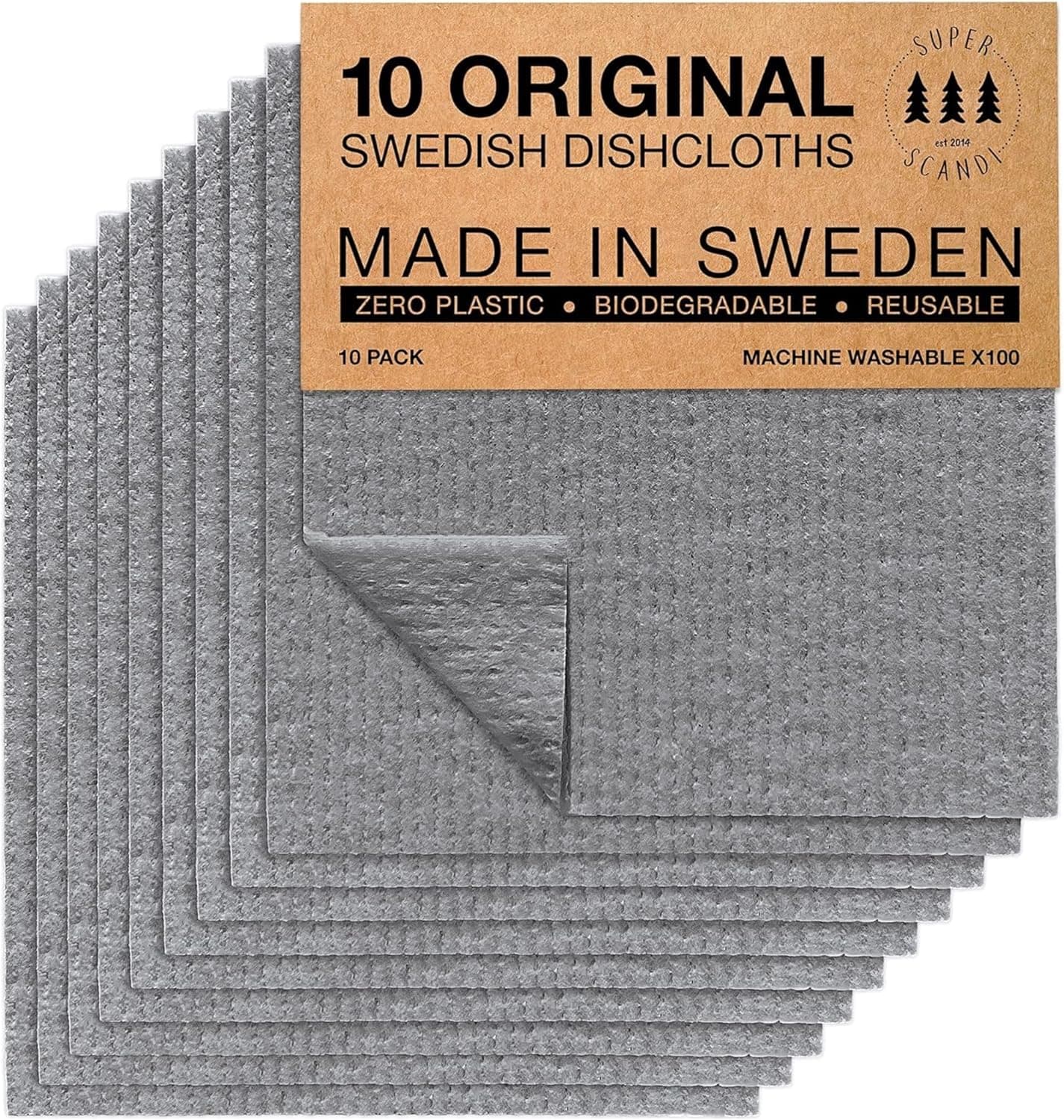 SUPERSCANDI Swedish Dishcloths 10-Pack 🧽