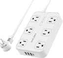 Thumbnail principal de SUREANCE 6-Outlet Power Strip with USB-C, 1050J 🔌