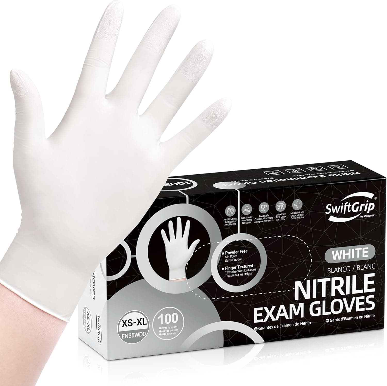 SwiftGrip 3-mil Nitrile Exam Gloves, Medium 🧤