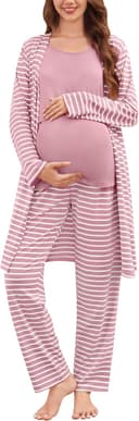 Thumbnail 3 de SWOMOG Maternity Nursing Robe Set 3 PCS — Nursing Pajamas 🛏️
