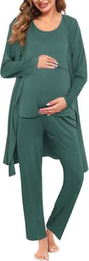 Thumbnail 5 de SWOMOG Maternity Nursing Robe Set 3 PCS — Nursing Pajamas 🛏️