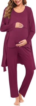 Thumbnail 6 de SWOMOG Maternity Nursing Robe Set 3 PCS — Nursing Pajamas 🛏️