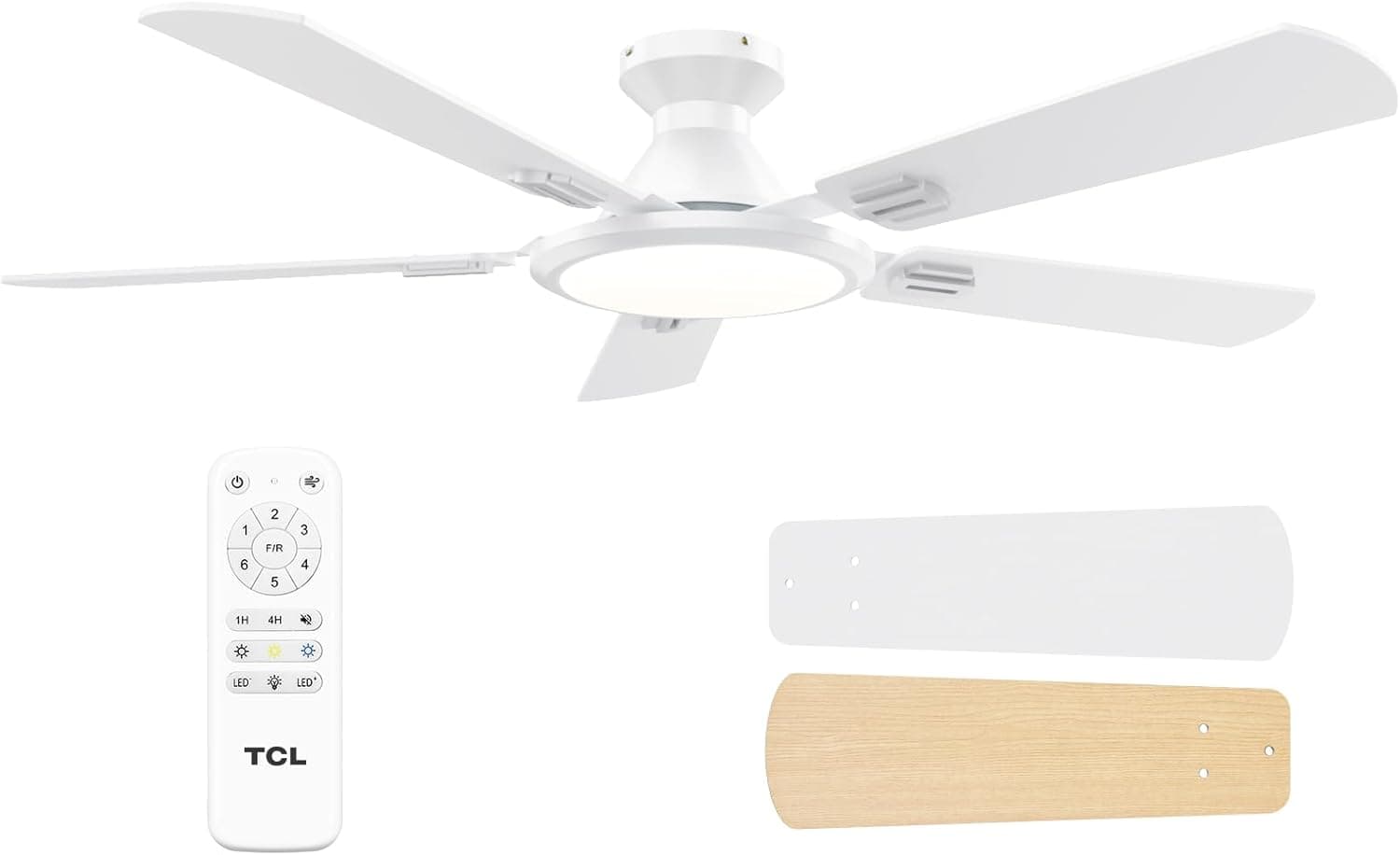 TCL 52" Low Profile Ceiling Fan with Light 🪄
