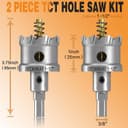 Thumbnail 1 de TCT 9-Piece Hole Saw Set 1" Cutting Depth 🛠️