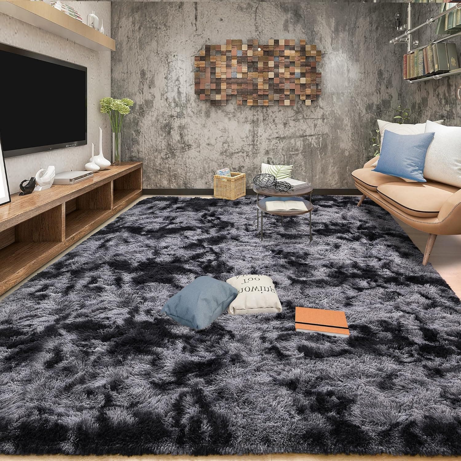 Tepook 9 x 12 ft plush area rug — gray 🧶