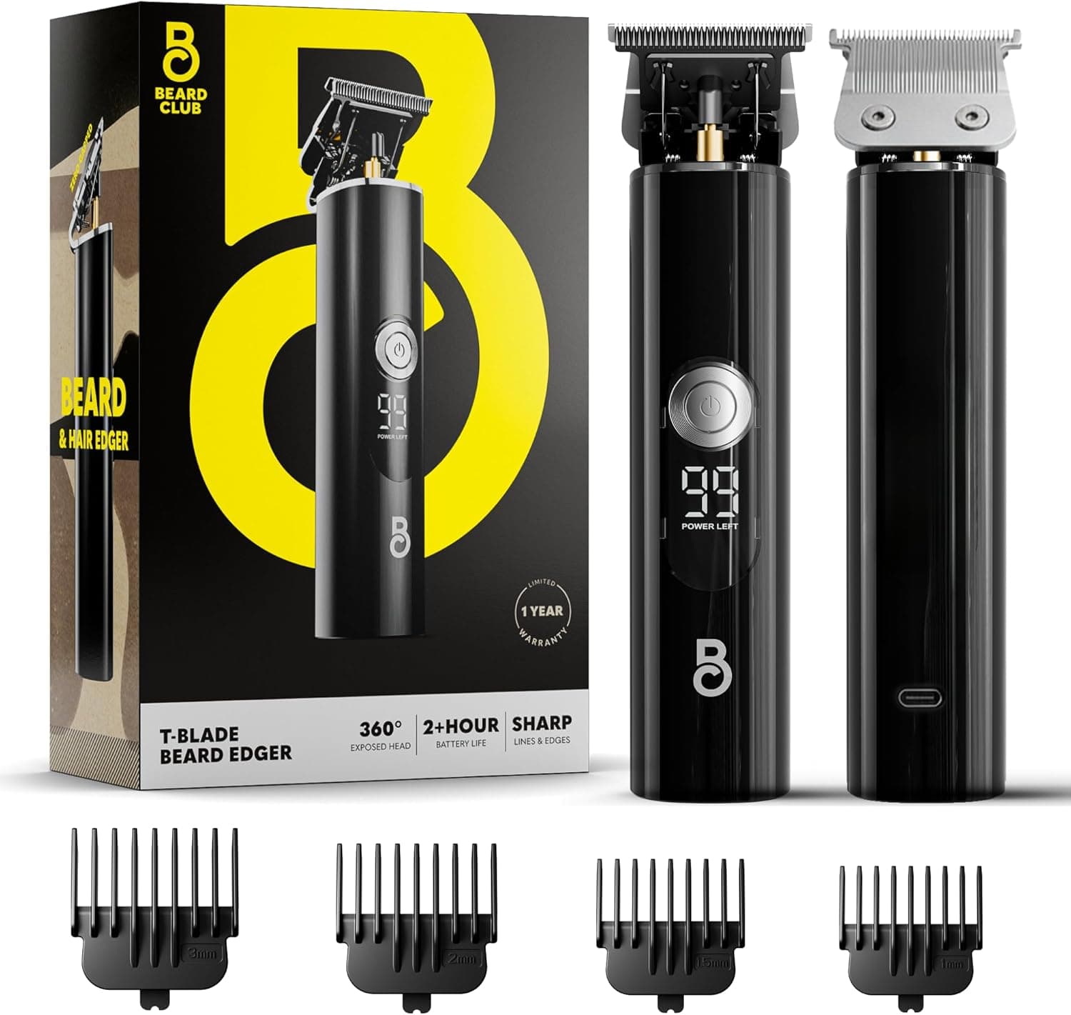 The Beard Club Professional T-Blade Trimmer — Cordless Groomer 🎧