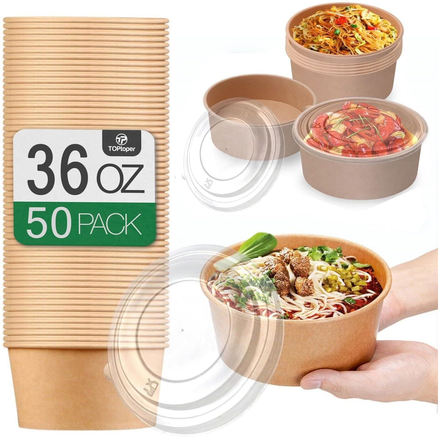 TOPtoper 36Oz Paper Soup Bowls 50-Pack 🍲
