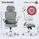 Thumbnail 1 de TRALT Office Chair Ergonomic mesh high-back, 330 lb capacity 🪑