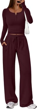 Thumbnail 1 de Trendy Queen Women's 2-Piece Lounge Set Henley top 👗