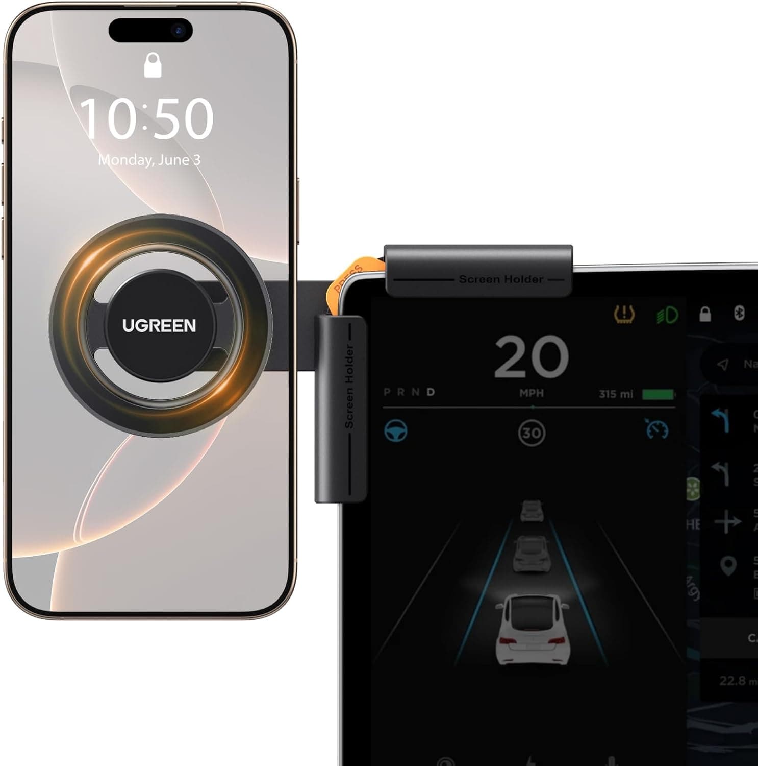 UGREEN Phone Holder for Tesla Model 3 — MagSafe Mount 📱