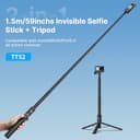 Thumbnail 1 de ULANZI TT52 59in Invisible Selfie Stick Tripod for Action Cameras 📷