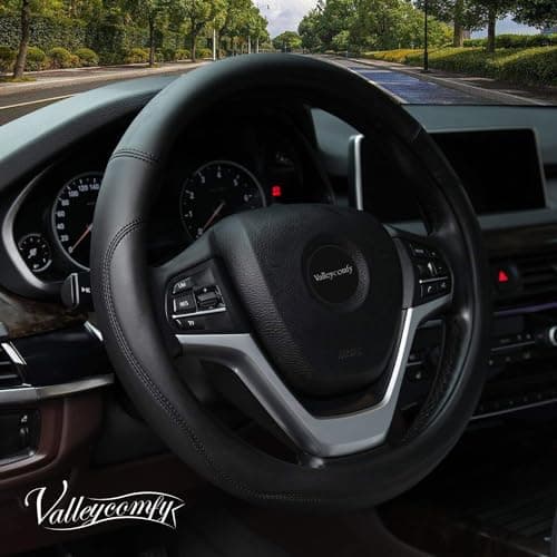 Valleycomfy Microfiber Leather Steering Wheel Cover 15" 🚗