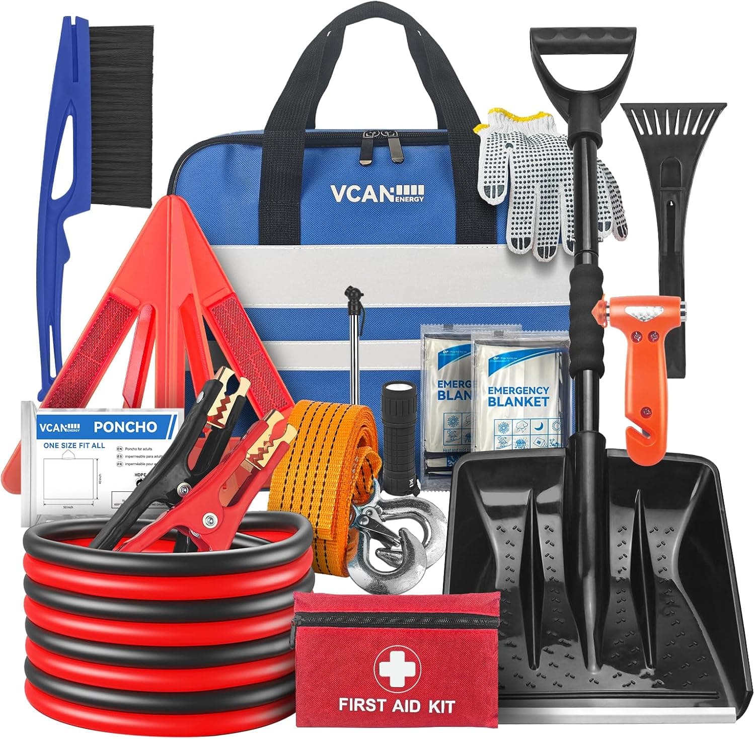 VCANENERGY Car Emergency Kit with Snow Shovel 🚗