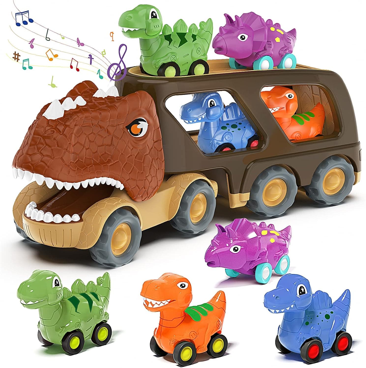 Veslier Dinosaur Car Toy 4-Pack for Toddlers 🚗