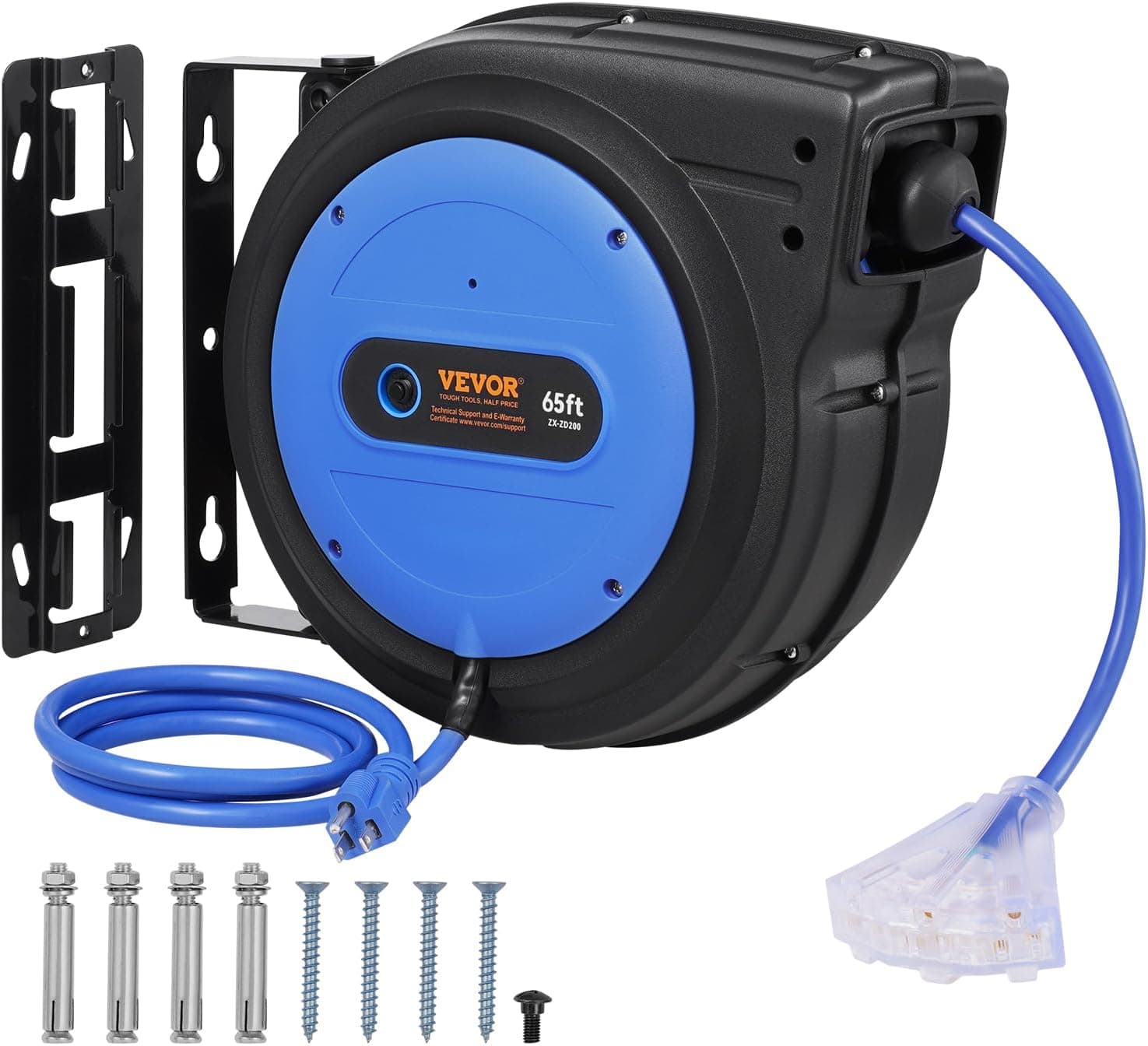 VEVOR Retractable Extension Cord Reel 65 FT 🔌