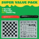 Thumbnail 1 de Vintage Giant 3-in-1 Checkers Game, 24 Chips ♟️