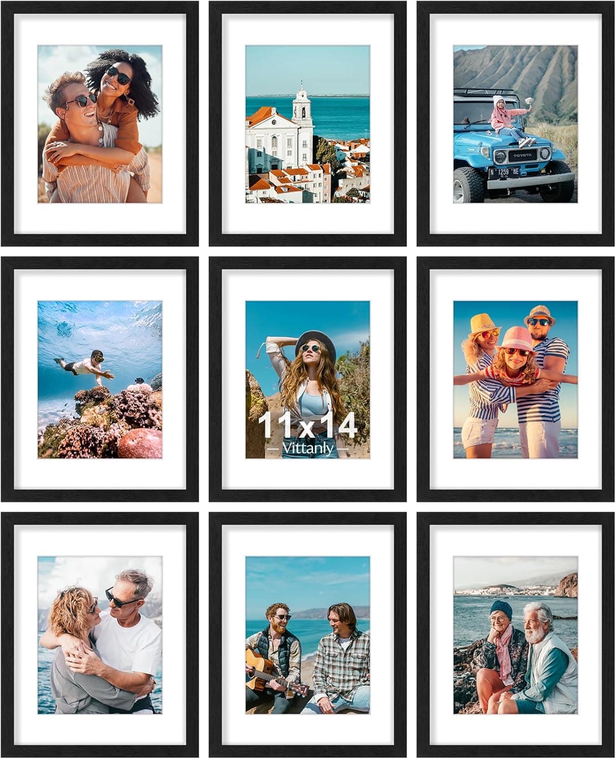 Vittanly 11x14 Picture Frames Set of 9 🖼️