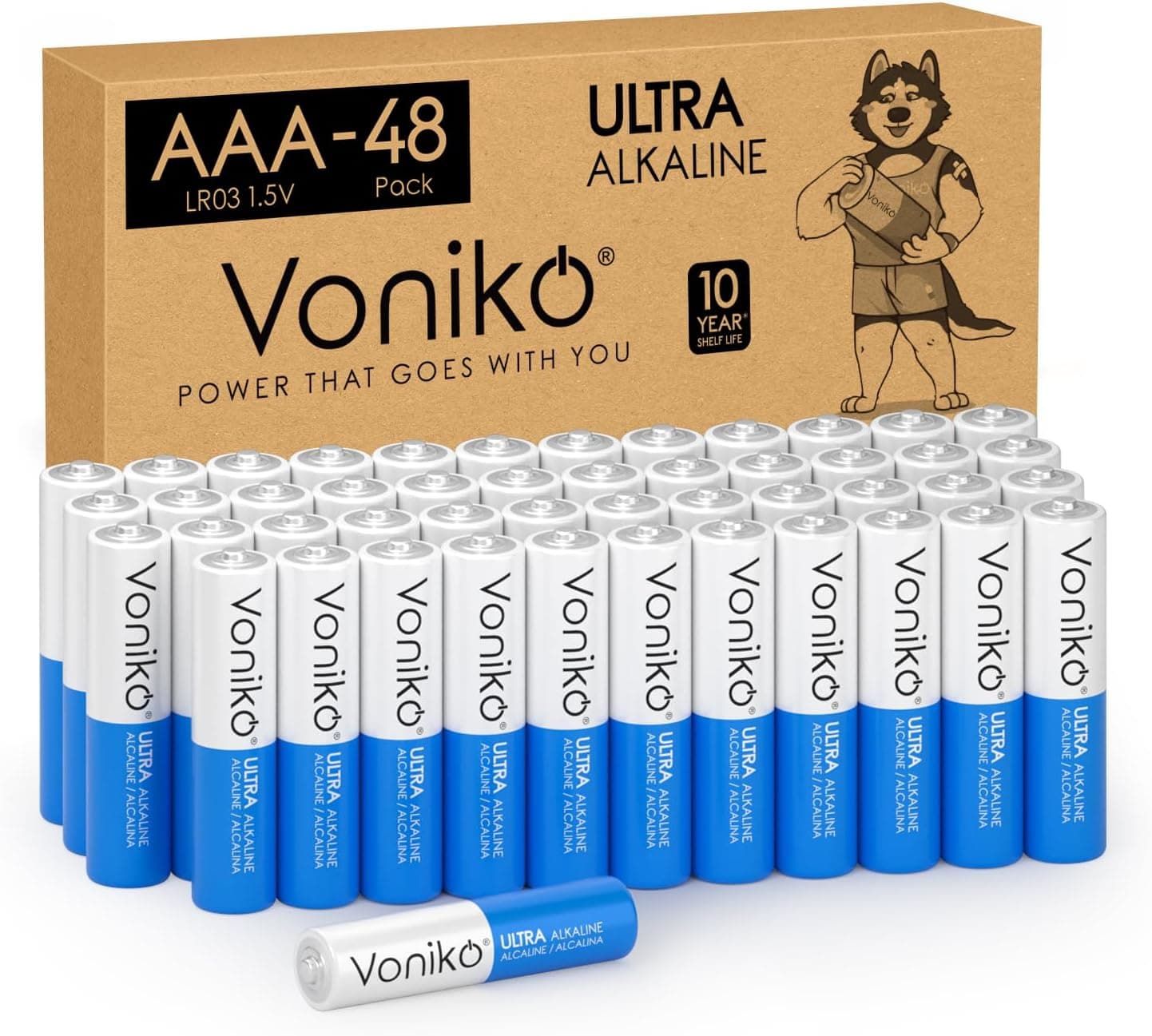 Voniko Ultra AAA Batteries 48 Pack alkaline batteries 🔋