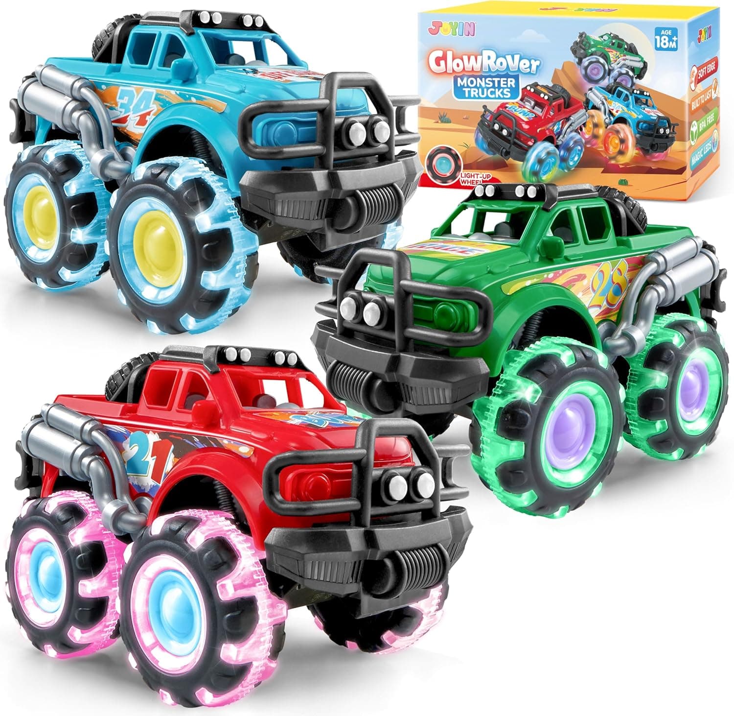 Vroomix 3Pack Monster Truck Toy with LED wheels 🚗