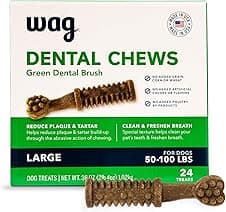 WAG Dental Dog Treats freshen breath and clean teeth 🐶
