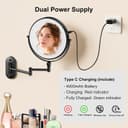 Thumbnail 3 de 9" Wall Mounted Lighted Makeup Mirror 4000mAh 💄