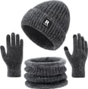Thumbnail 2 de Winter Beanie Hat Circle Scarf Gloves Set Touchscreen Gloves 🧣