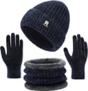 Thumbnail 3 de Winter Beanie Hat Circle Scarf Gloves Set Touchscreen Gloves 🧣