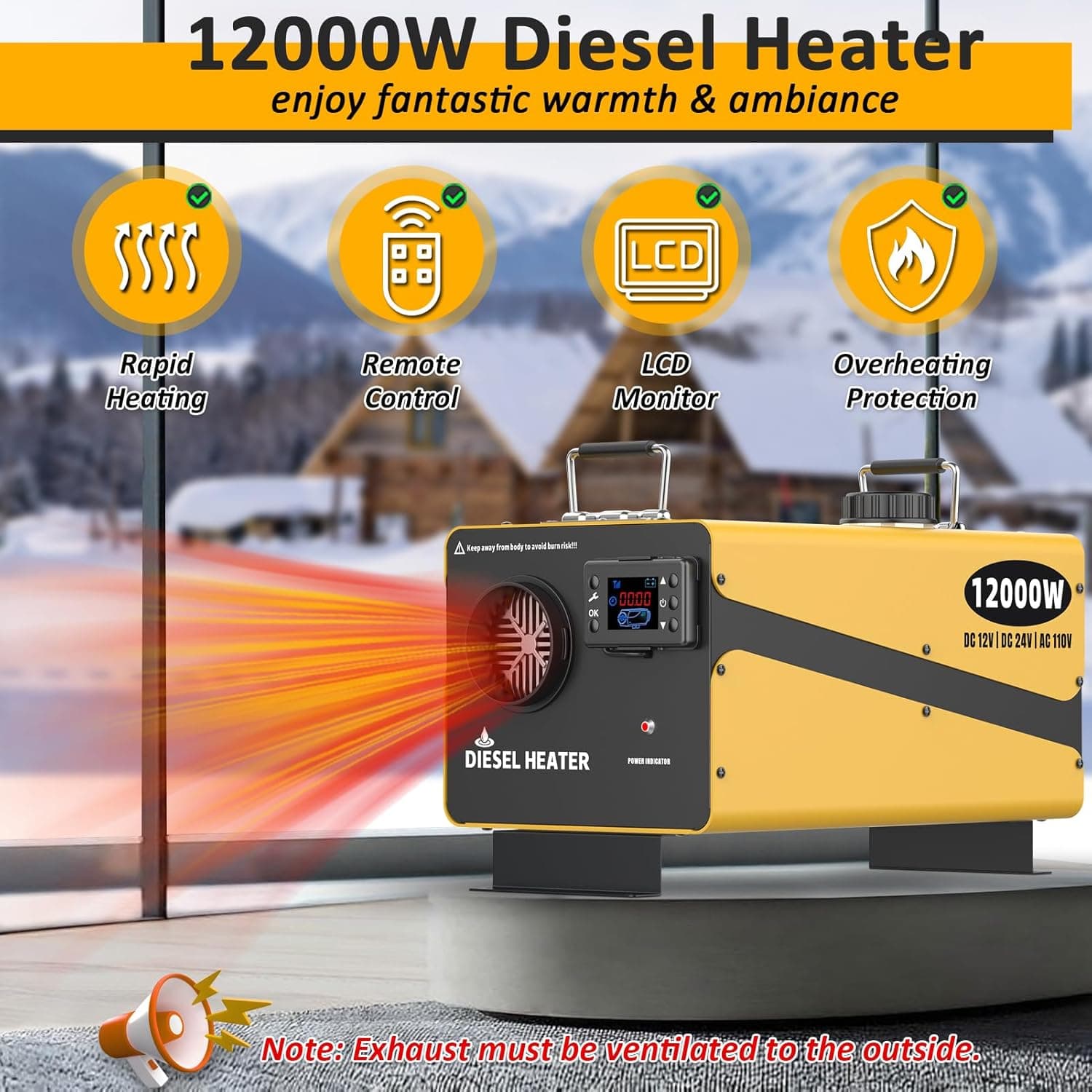 Wodli 12000W Diesel Heater 12V/24V for RVs 🔥