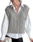 Thumbnail 4 de Women's V-Neck Ribbed Sweater Vest ⚖️