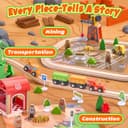 Thumbnail 2 de Wooden Train Set 102-Piece Expandable Track 🚂