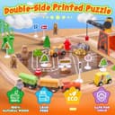 Thumbnail 5 de Wooden Train Set 102-Piece Expandable Track 🚂