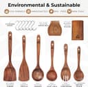 Thumbnail 3 de Wooden Utensil Set 8 Pcs teak kitchen utensils 🍽️