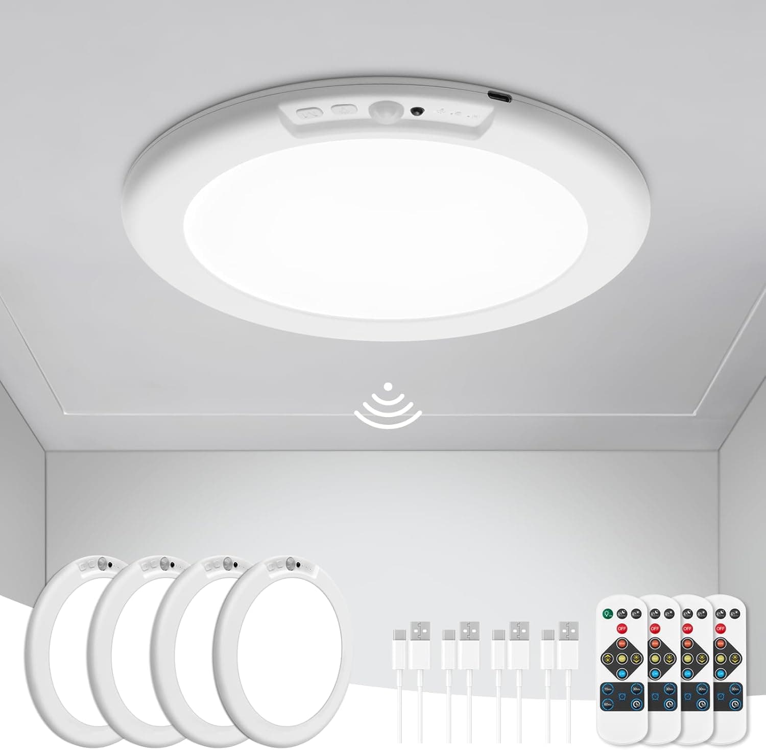 wowatt 4Pcs Ceiling Motion Sensor Lights 7.48in 📷