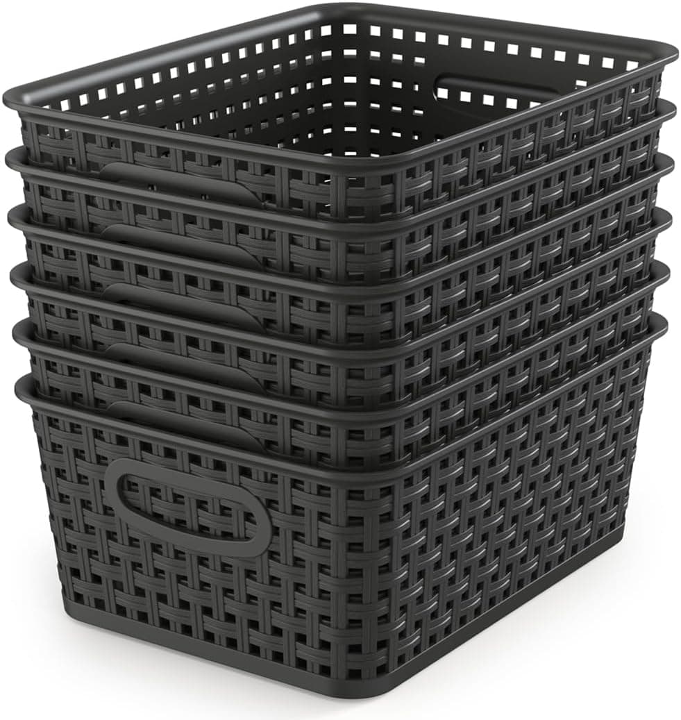 WYT Woven Storage Organizer Basket 6-Pack — 10.1 x 7.55 x 4.1 🧺