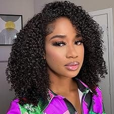 XNAIRA 3-in-1 Seamless Half Wig, Kinky Curly 18" ⌚