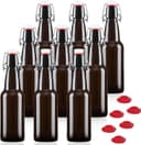 Thumbnail principal de YEBODA 12 oz Amber Beer Bottles with Flip Caps 🍺