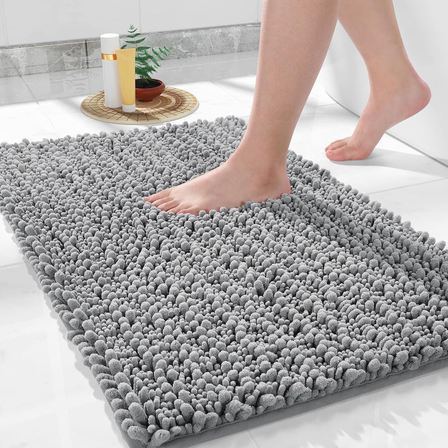 Yimobra 32x20 Inch Chenille Bath Mat, Non-Slip 🚿