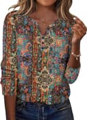 Thumbnail principal de Zeagoo V-Neck Long Sleeve Shirt for Women 👚