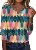 Thumbnail 1 de Zeagoo V-Neck Long Sleeve Shirt for Women 👚