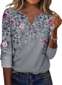 Thumbnail 4 de Zeagoo V-Neck Long Sleeve Shirt for Women 👚