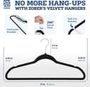 Thumbnail 2 de ZOBER Black Velvet Hangers, 50-Pack ⚙️