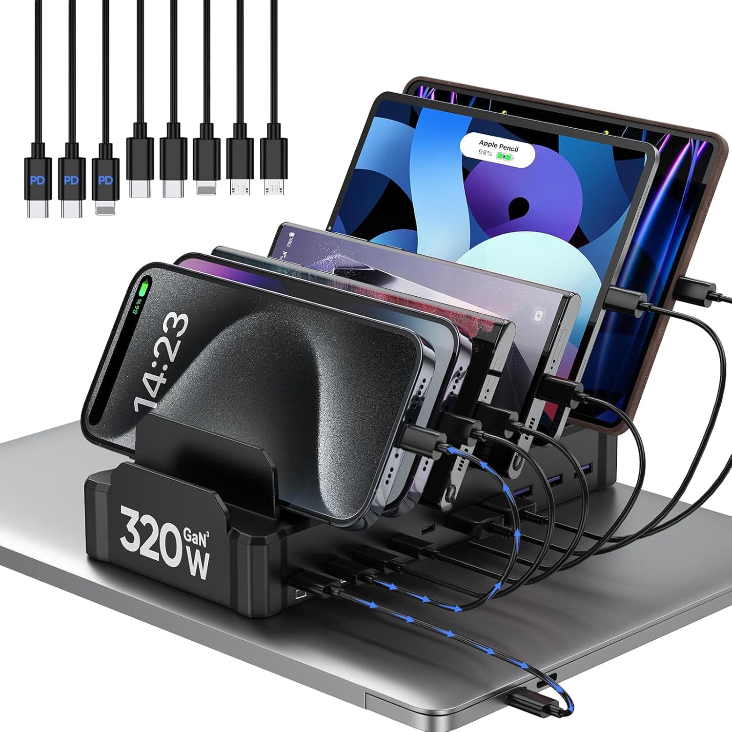 Zobirez 420W 10-Port Charging Station for Multiple Devices 🔌
