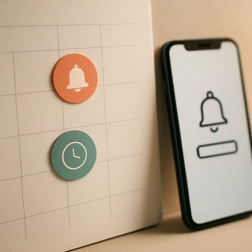 Ilustración de calendario con recordatorios