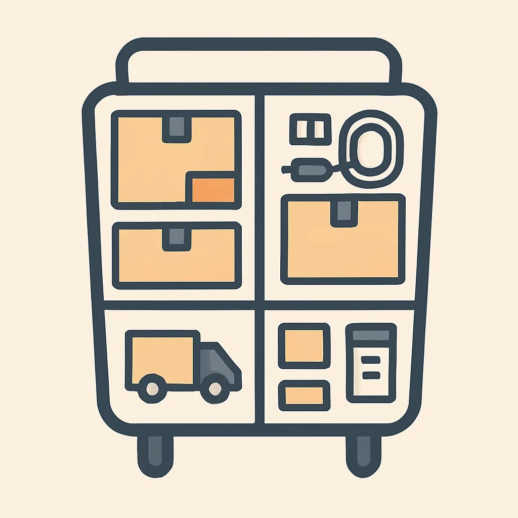 Ilustración de un carrito dividido por vendedor y coste de envío