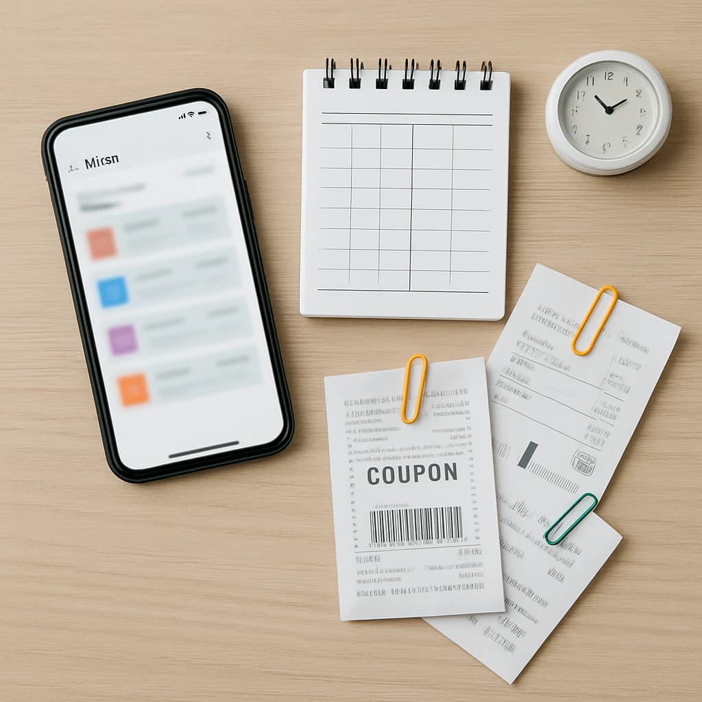 Organización sencilla de cupones y reembolsos